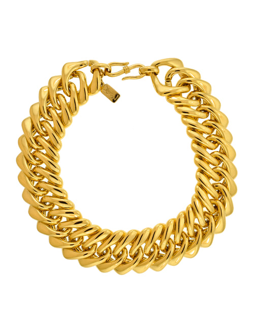 Yves Saint Laurent Vintage Gold Thick Chain Choker Necklace