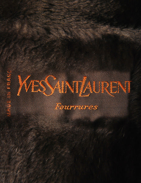 Yves Saint Laurent Vintage Green Mink and Sheared Beaver Coat