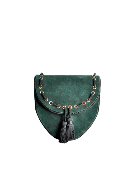 Yves Saint Laurent Vintage Green Suede Crossbody Bag Amarcord Vintage Fashion