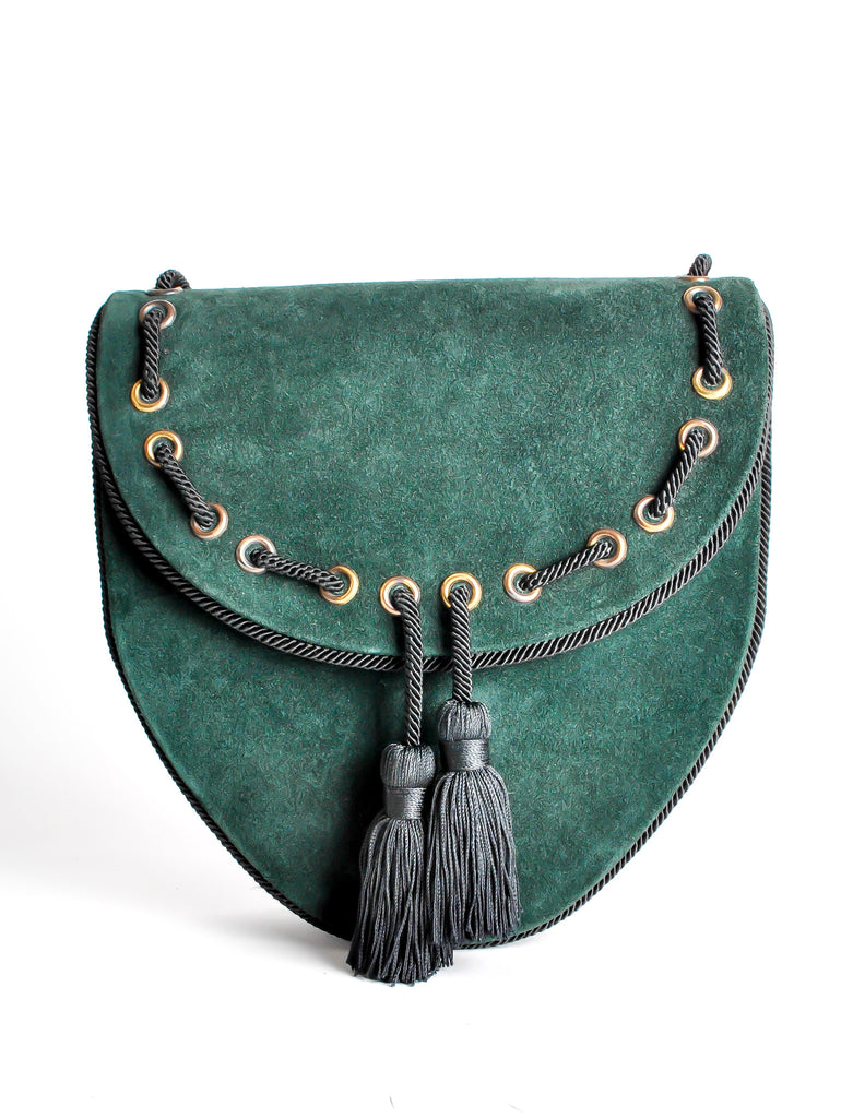 Yves Saint Laurent Vintage Green Suede Crossbody Bag – Amarcord