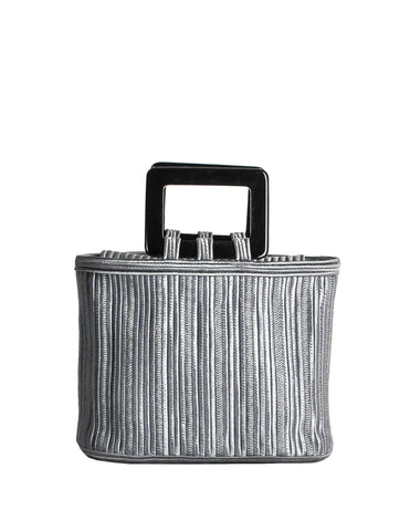 Yves Saint Laurent Rive Gauche Vintage Steel Grey Passementerie Handbag