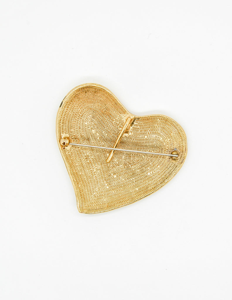 Ysl shop heart brooch