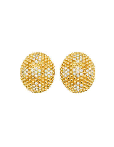 YSL Rive Gauche Vintage Rhinestone Flower Earrings