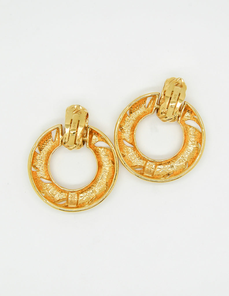 Ysl gold outlet hoop earrings