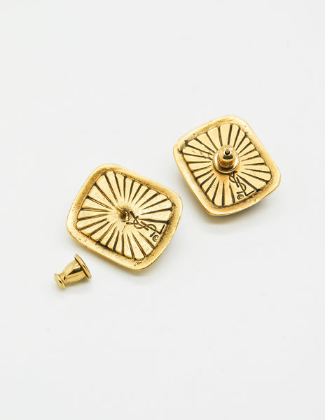 YSL Vintage Gold Resin Earrings