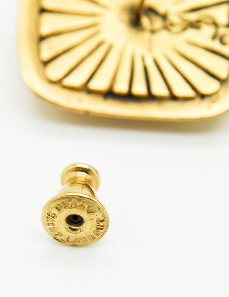 YSL Vintage Gold Resin Earrings