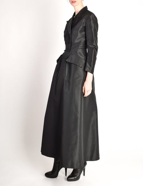 Yohji Yamamoto Vintage Structured Black Double Breasted Full Length Coat