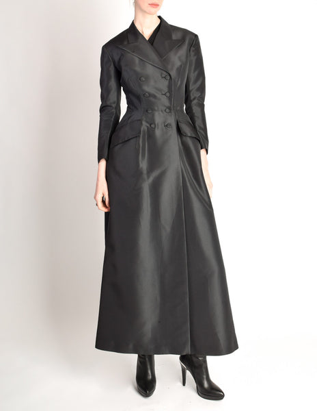 Yohji Yamamoto Vintage Structured Black Double Breasted Full Length Coat