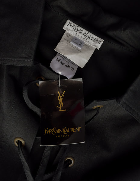 Yves Saint Laurent Vintage 1990s Iconic Black Cotton Safari Redux Dress