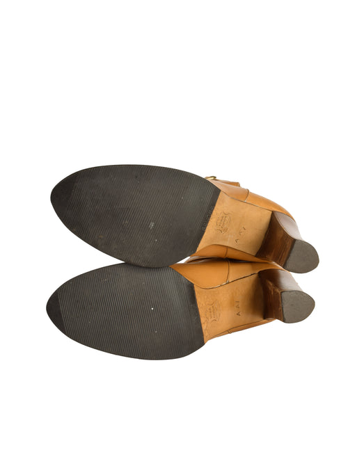 Yves Saint Laurent Vintage AW 1977 Tan Leather Wrap Buckle