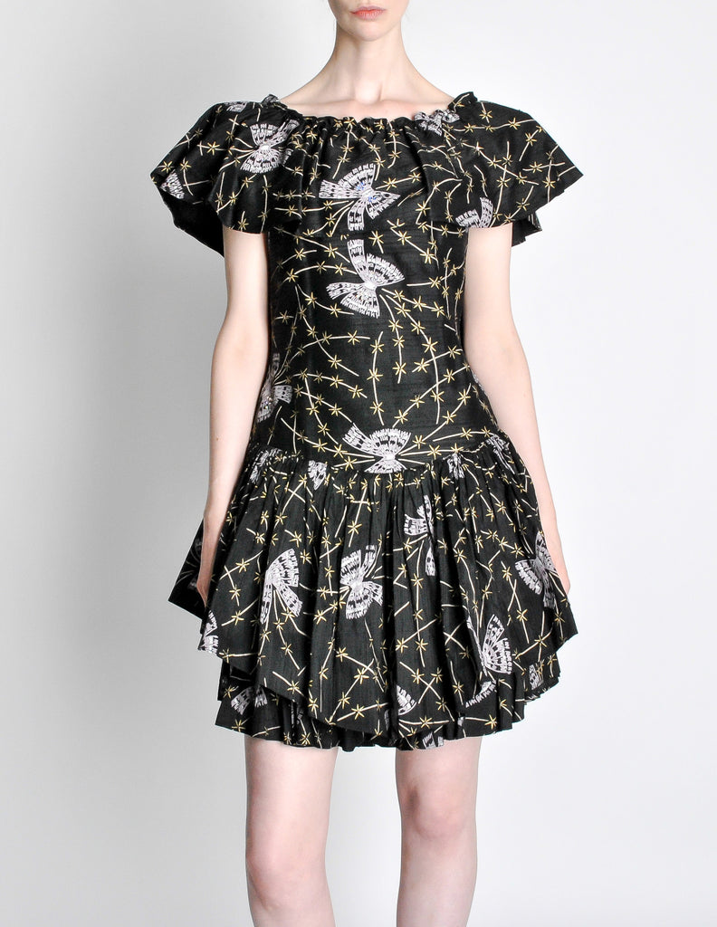 retro butterfly dress Vintage Style Midi Dress Butterfly
