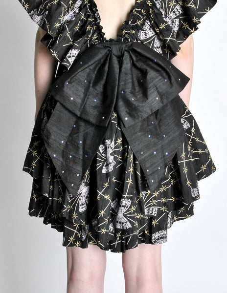 Zandra Rhodes Vintage Butterfly Print Silk Dress - Amarcord Vintage Fashion
 - 9