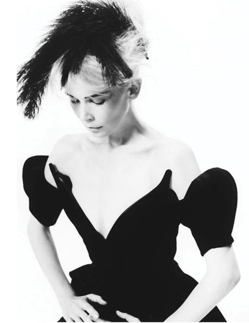 Thierry Mugler Vintage 1990/1991 Black Crepe Vamp Corset Peplum Struct   Amarcord Vintage Fashion