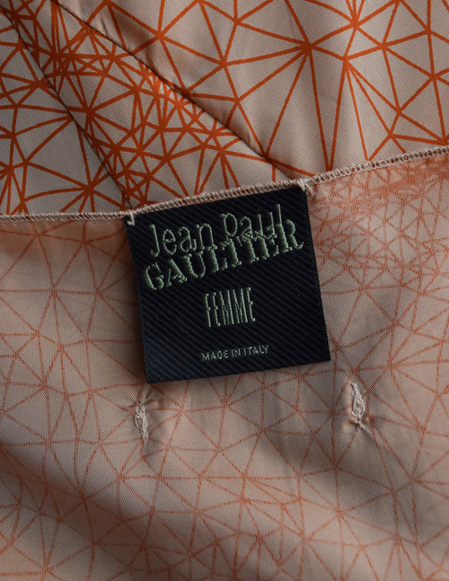 jean paul gaultier beige & orange graphic maxi dress Y/Project, x Jean Paul Gaultier Trompe L'Oeil maxi dress, Women, Orange, US 6, Dresses, Materialmix