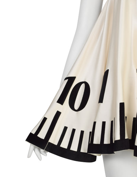Moschino Cheap and Chic Vintage 1995 Alice in Wonderland Trompe L'oeil Clock Mini Dress