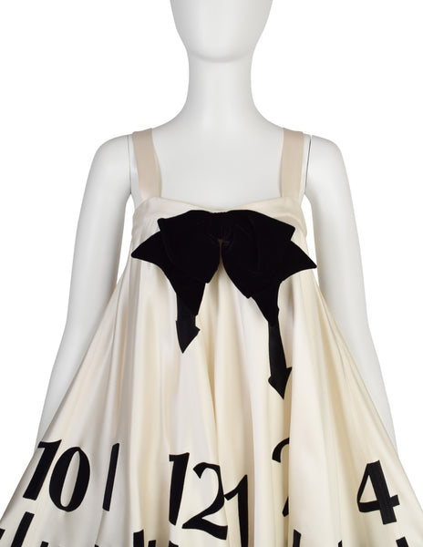 Moschino Cheap and Chic Vintage 1995 Alice in Wonderland Trompe L'oeil Clock Mini Dress
