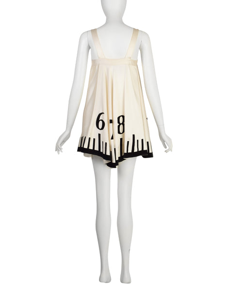 Moschino Cheap and Chic Vintage 1995 Alice in Wonderland Trompe L'oeil Clock Mini Dress