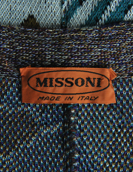 Missoni Vintage 'Patchwork' Print Knit Cardigan Sweater