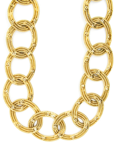 Chanel Vintage Gold CC Logo Chain Link Necklace